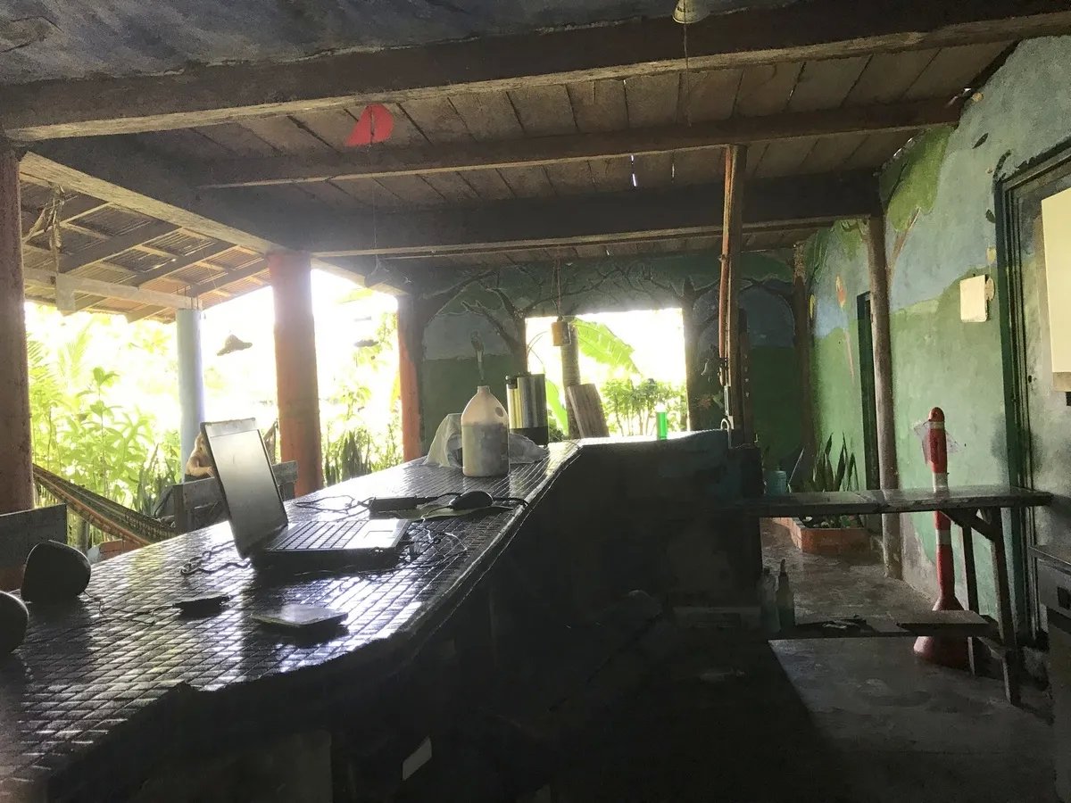 Ecological Hostal in Las Lajas with leafy fruit-tree garden
