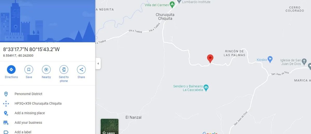 PROPERTY FOR SALE ON THE EDGE OF PAVED ROAD, IN THE REGION OF PENONOME. OF 1.1 HECTAREAS (2.71 ACRES)