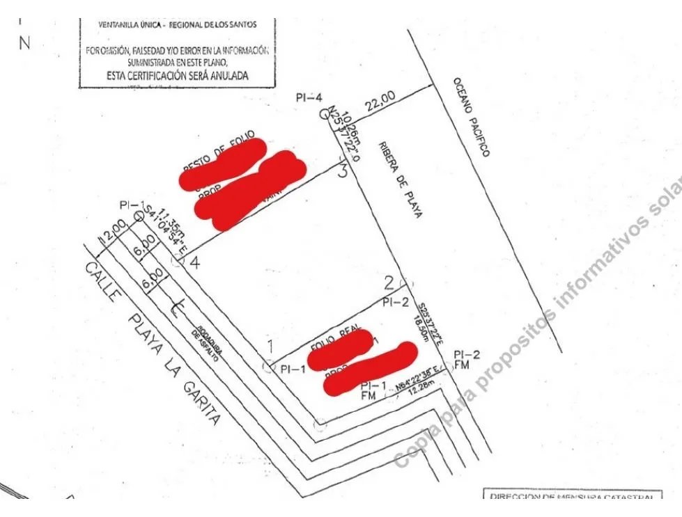 Venta de terreno frente al mar en pedasí