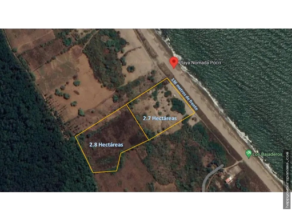 Venta de terreno frente al mar en pocrí, cerca de pedasí.