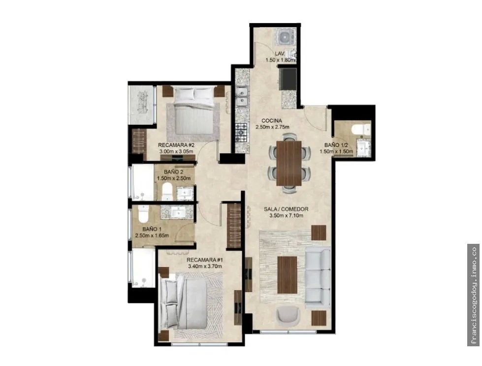 Apartamento en venta, santa maría