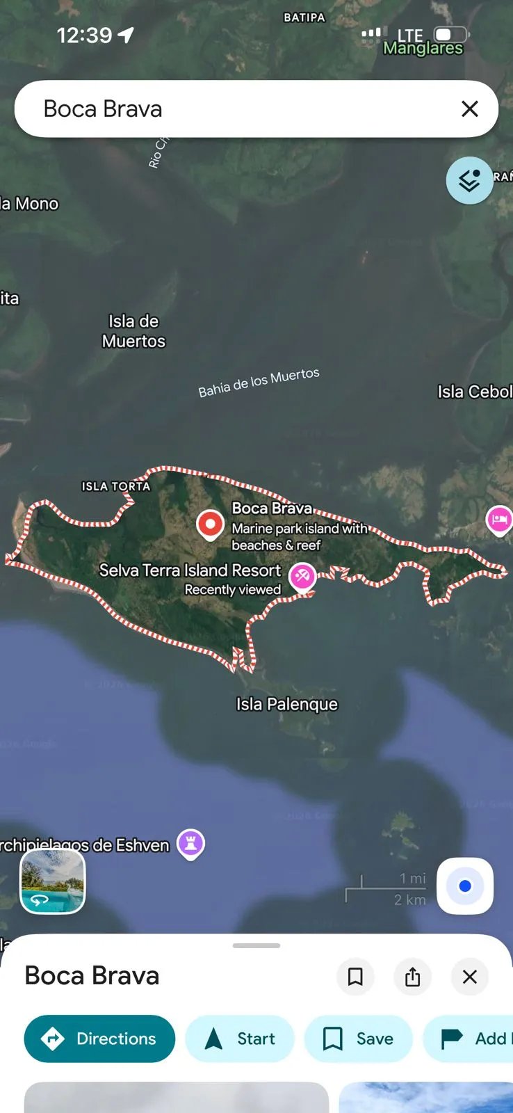 ISLA BOCA BRAVA  122 Hectáreas  3.8 km de Frente al Mar y Playa