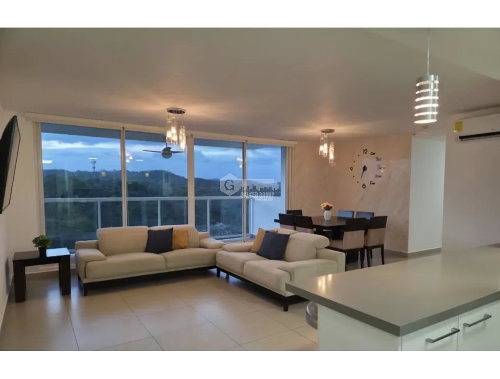 SE ALQUILA APARTAMENTO EN CLAYTON 153 M2 FULL AMOBLADO VISTA AL CANAL