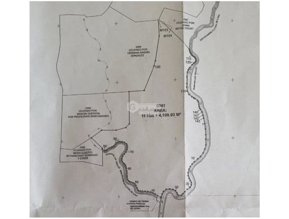 FINCA / COCLE / SANTA RITA / 11HECTAREAS / PLANO CON QUEBRADA JC
