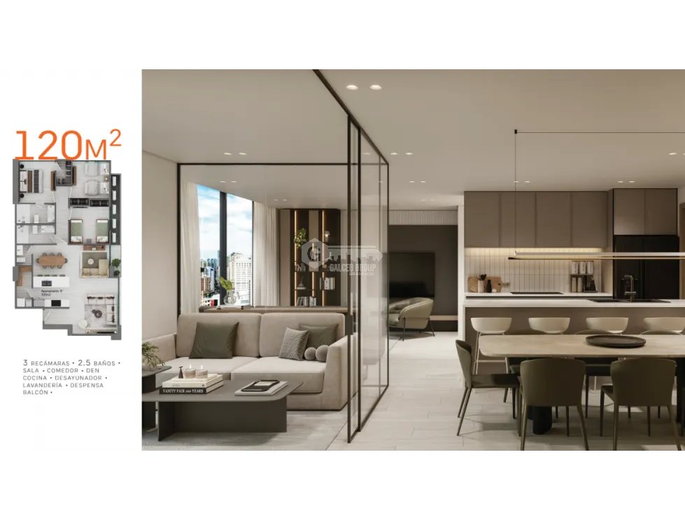 OBARRIO / PH AURA / 120 M / 3 HABITACION / BALCON / 1 PARKING / DEN