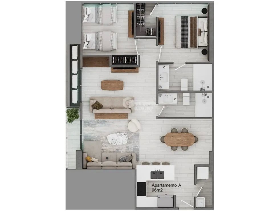 OBARRIO / PH AURA / 96 M2 / 2 HABITACION / BALCON / 1 PARKING