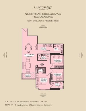 Espectacular en Luxor 500 El Cangrejo, 106.55 m², 3 Recámara…