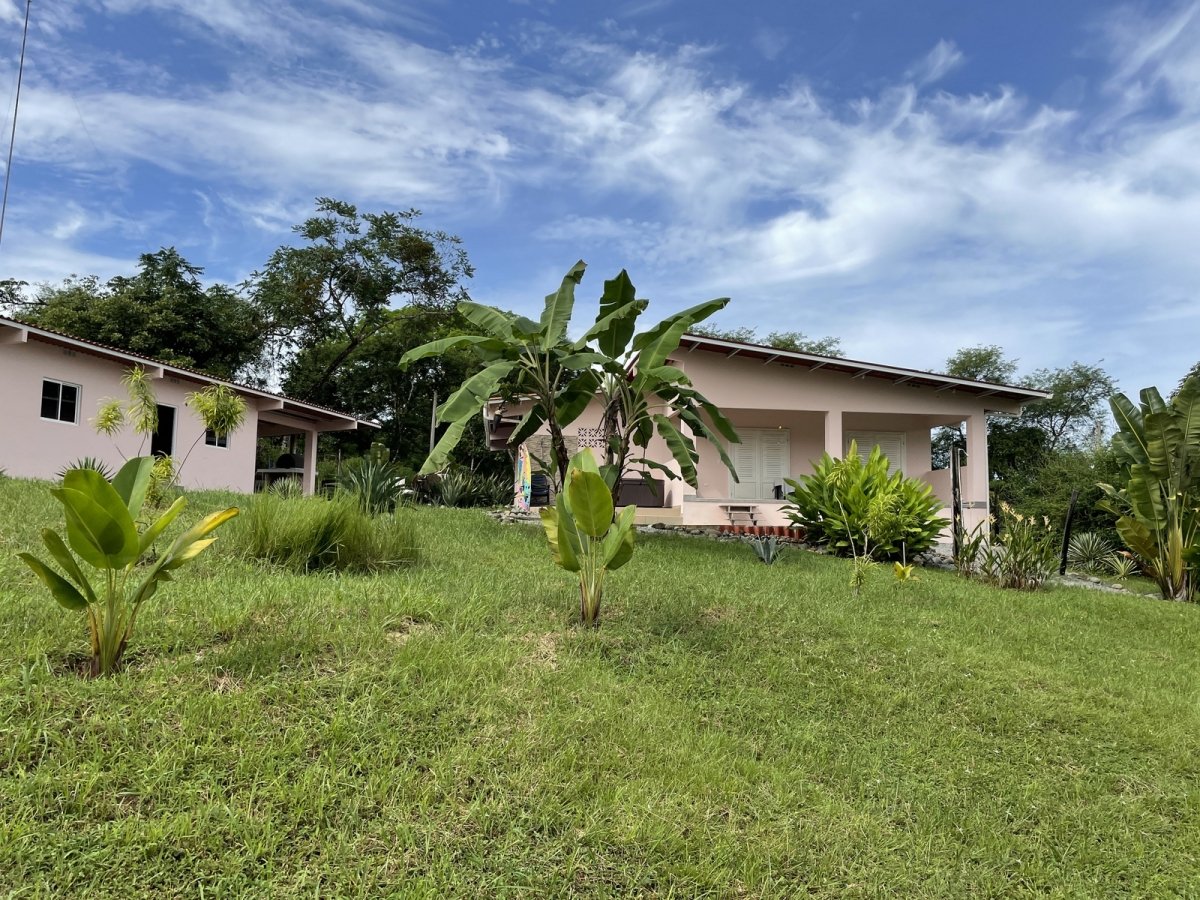 2 houses - quiet, green on river yet near village and beach
