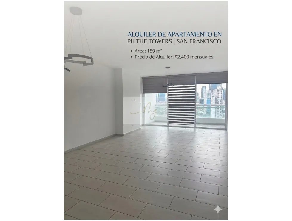 ALQUILER DE APARTAMENTO EN PH THE TOWERS | SAN FRANCISCO