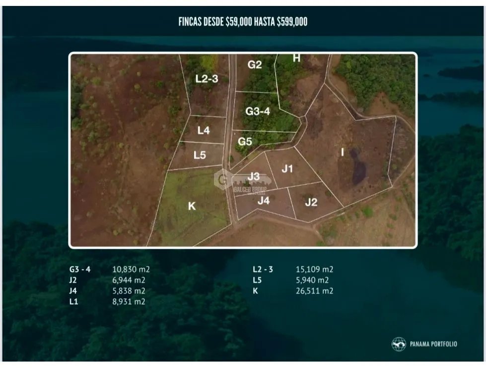 LAND FOR SALE IN LAGO GATUN 6944 M2 WITH GREEN AREAS AND COOL CLIMATE